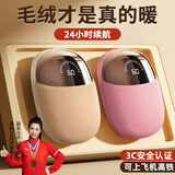嘉柏兰暖手宝女生暖宝宝情人节礼物生日送女友暖手神器迷你暖手蛋电热宝 法兰绒暖手宝【粉色】四档调温 【智能数显+双面加热+1秒速热】