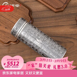 归银堂百福字内外纯银保温杯足银999真空杯浮雕商务礼品男女士泡茶银杯 做旧足银999+证书+礼盒 320ml