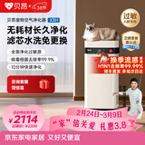 贝昂无耗材空气净化器家用除甲醛除过敏原杀菌消毒医用级空气消毒机除尘除烟味异味净化器【消毒认证】 X3|消毒杀菌除烟味【鸿蒙版】