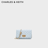 CHARLES&KEITH经典菱格链条小方包单肩斜挎包CK2-70160131海盐蓝 S