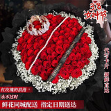 幽客玉品鲜花速递红玫瑰花束表白送女友老婆生日礼物全国同城配送 99朵红玫瑰花束—黑纱款