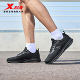 特步运动鞋男跑步鞋春夏季网面透气轻便减震正品男子跑鞋休闲鞋子黑色