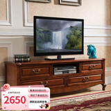 格澜帝尔（growdear）实木电视柜现代简约地柜组合电视背景墙柜美式电视机影视柜储物柜 电视柜（2米） 组装