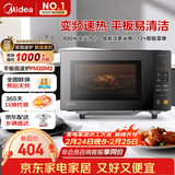 美的（Midea）家用变频微波炉平板式易清洁 800W微波速热 一键智能菜单 钻石背板 微晶面板加热20L（PM20M2）