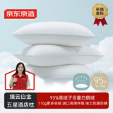 京东京造 缦云白金五星酒店枕95%白鹅绒枕A类抗菌防螨羽绒枕 单只