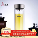 希诺（heenoor）双层玻璃杯男家用商务办公泡茶杯子过滤车载水杯XN-9607 410mL
