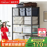 溢彩年华厨房置物架落地阳台杂物收纳货架零食蔬菜架【加粗五层80cm】2396