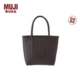 MUJI 手编包 环保材料 手提包菜篮子编织包 包包 度假沙滩包 【限定色】咖啡棕色/MINI NONE