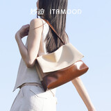 妙迪托特包职场通勤大容量斜挎包休闲慵懒松弛感牛皮腋下包生日礼物