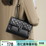 红蜻蜓（RED DRAGONFLY）包包女包真牛皮金珠链单肩斜挎腋下包送妈妈38妇女神节生日礼物