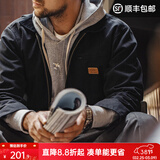 马登工装底特律猎装夹克男美式复古J001巴恩风翻领谷仓外套春季新款 黑色 【男士休闲外套/高级感痞帅/底特律变人】 S