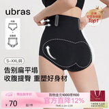 ubras提臀收腹裤高腰塑形裤透气无痕隐形春夏塑身内裤女三角裤黑色M