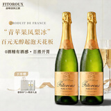 菲特瓦法国原瓶进口起泡酒白葡萄酒果香甜型槟气泡酒送礼 0度起泡葡萄汁·双支装 香槟瓶型