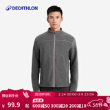 迪卡侬（DECATHLON）摇粒绒外套抓绒衣男保暖户外运动加厚秋绒衣冲锋衣内胆 男款-全拉链-深灰色 S