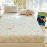 猫薄荷 100%纯棉床笠单件 40支全棉床罩床套防滑床单床垫套席梦思保护套 F宁夏花苒 【单件床笠】 180cm*200cm