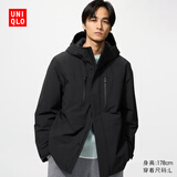 优衣库男装女装高性能复合连帽外套保暖夹克含羽绒智暖衣478277 09 黑色 S