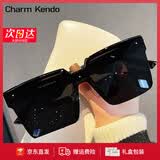 Charm Kendo墨镜男2026新款夏季防晒偏光太阳镜女防紫外线生日礼物送男友女友 亮黑色 实用高级感送男朋友老公