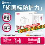 维德（WELLDAY）一次性医用外科口罩100只独立装白色防沙尘保暖防鼻炎过敏灭菌级