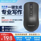 万鱼AI智能语音鼠标S8无线蓝牙三模办公鼠标 智能生成PPT AI写作问答声控打字翻译 搭载DeepSeek 黑色