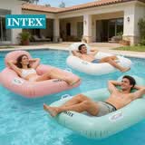 INTEX充气靠背扶手浮排水上冲浪沙床网眼躺椅戏水板玩具漂浮床6801随机