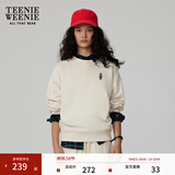 Teenie Weenie小熊秋季简约圆领套头卫衣学院风短款上衣休闲时尚女 乳白色 S (160)