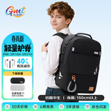 Gmt for kids初高中生书包小学生大容量背包中学生护脊双肩包5-6年级男黑纯色