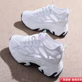 大东女士2026新款夏季薄款网面老爹鞋女内增高运动鞋百搭休闲厚底小白网鞋 银色 37