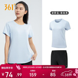 361°跑步运动套装女士夏季衣服新款休闲短袖短裤两件套662414001H-5