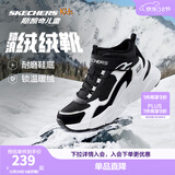 Skechers斯凯奇儿童秋冬休闲男女童二棉鞋轻质加绒保暖靴405222L/302583L 女童/黑色/白色/BKW 35
