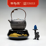 晋韵堂铁在说晋韵堂明月壶纯手工铁壶无涂层茶壶茶具生铁煮茶烧水电陶炉家用 铁壶+大力士盖托+电陶炉礼盒装