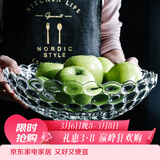 格娜斯 玻璃水果盘家用客厅茶几欧式轻奢风网红高档零食摆放盘大容量