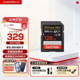 闪迪相机卡 4K高清SD卡 UHS-I微单存储卡微单反摄像储存大卡内存sd卡内存卡 128G SD卡【联系客服送一个7.9元川宇读卡器