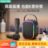 索爱（soaiy）SK6话筒麦克风k歌麦克风音响一体机无线蓝牙音箱唱歌专用神器家庭ktv音响套装儿童话筒