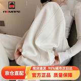 AEMAPE香蕉裤女2026春夏季新款休闲裤女高腰宽松直筒阔腿裤子 米白色[时尚百搭] M _建议96-110斤