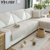 益丽丝（yilisi） 四季沙发垫套装布艺实木沙发坐垫子欧式双面全棉可水洗定制 编织花-浅咖 70*70cm单片