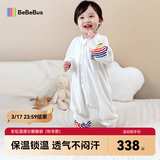 bebebus婴儿睡袋春秋冬儿童恒温分腿连体睡衣宝宝四季通用防踢被夹棉M码