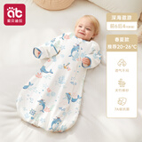 爱贝迪拉（AIBEDILA）婴儿睡袋宝宝春秋竹棉纱布防惊跳睡袋0-6个月新生儿睡袋一体式M码