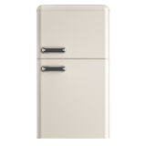 德姆勒（DEMULLER）小冰箱59L复古迷你小型家用 冷藏冷冻两用宿舍寝室出租房双门办公室电冰箱存放母乳化妆品茶叶酒柜 59升双门复古芝士奶白【上冷冻下冷藏】