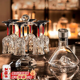 青苹果水晶玻璃红酒杯醒酒器杯架套装 红杆洋酒杯高脚杯38女神节礼物