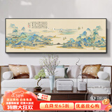 瑞尚（RUISHANG） 新中式客厅装饰画大气山水画横版沙发背景墙画挂画轻奢晶瓷壁画 千里江山图 180*60/晶瓷面/适合2.5m沙发