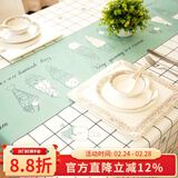 钟爱一生防水桌布防油餐桌垫台布茶几布北欧隔热垫免洗台布桌面垫子长方形 桌布 白格冰淇淋137*180cm