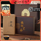 沁茗袍正宗湖南安化黑茶茯砖精品安华陈茶天尖金茯茶礼盒装春节送礼长辈 安化黑茶礼盒装1000g(12年陈)