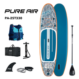 AQUA MARINA 25款乐划充气冲浪板浆板站立式Pure Air 330*81*15 标配+乐划救生衣95%消费者选择 330*81*15
