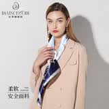 达芬奇密码冰丝丝巾通勤时尚复古女士围巾度假风百搭大方巾送长辈礼物 花开未央  蓝色