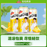 青岛啤酒（TsingTao）汉斯小木屋菠萝啤果啤菠萝风味啤酒 500mL 12罐 整箱装