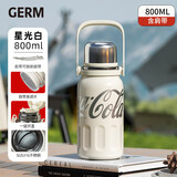 格米（germ）可口可乐律动保温杯男女运动水杯大容量车载杯学生杯子800ML白色