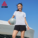 匹克速干运动套装女夏季跑步休闲上衣裤子透气两件短袖短裤女DF152008