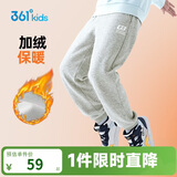 361°童装 儿童裤子25冬季男女童3-14岁针织长裤 【加绒】浅瓦花灰 160