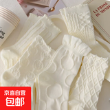 白色袜子女中筒春秋季乐福鞋堆堆袜jk玛丽珍小皮鞋夏季诸暨袜 新人专享颜色随机 1双