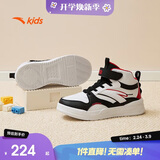 安踏（ANTA）儿童运动鞋男大童秋冬百搭小白鞋魔术贴高帮板鞋A12438002